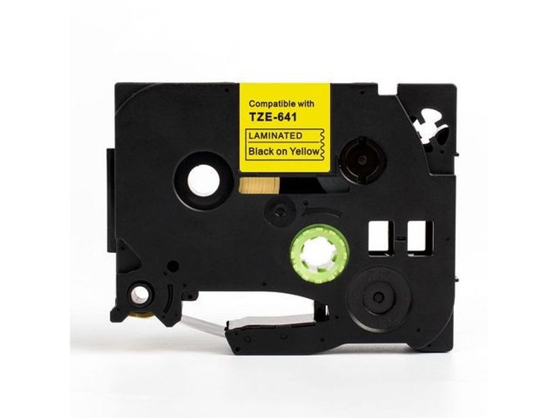 Tape 18mm TZe-641 svart på gul