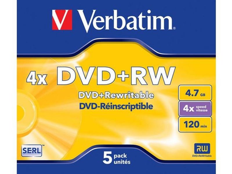 DVD+RW VERBATIM 4,7GB 5/fp