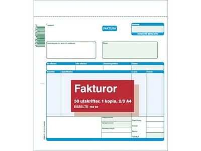 Blankett faktura 2/3 A4 2x50 blad