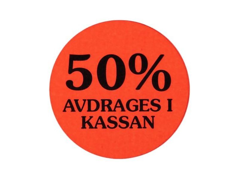 Etikett 50% avdrages i kassan 2000/RL