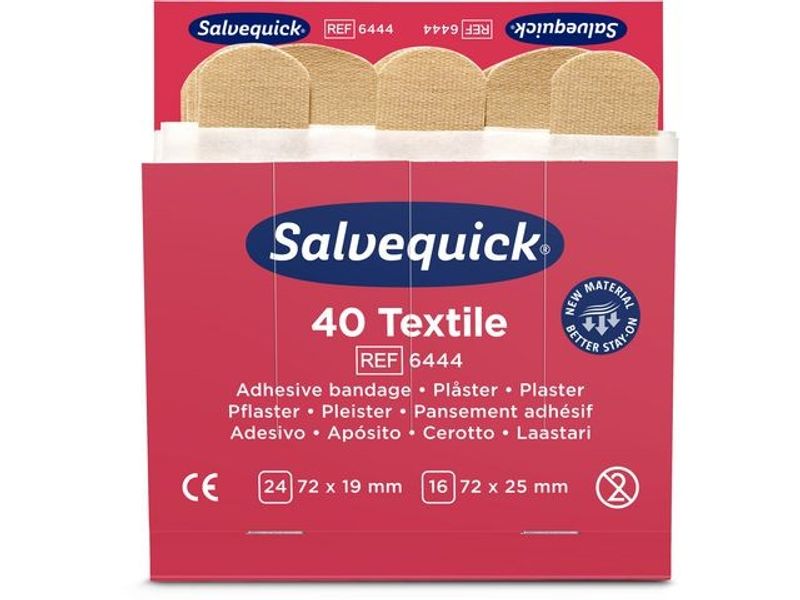 Plåster SALVEQUICK refill textil 40/fp