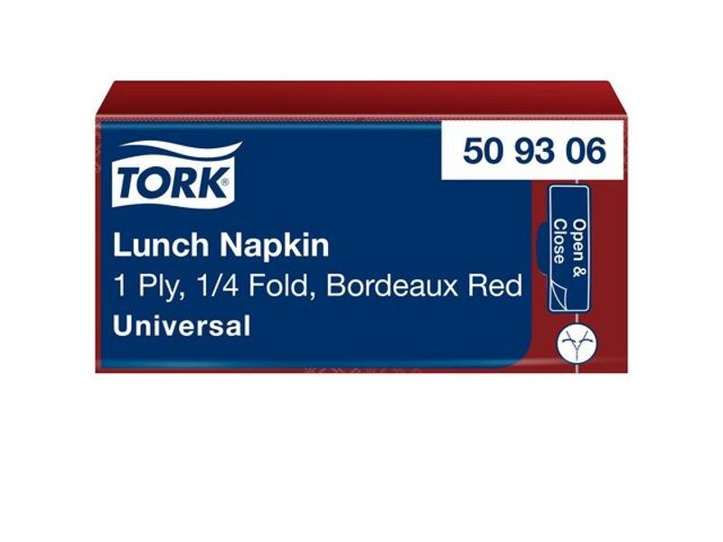 Servett TORK Lunch 1-lags vinröd 500/fp