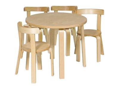 Lekvråmöbelset björk 1 bord 4 stolar