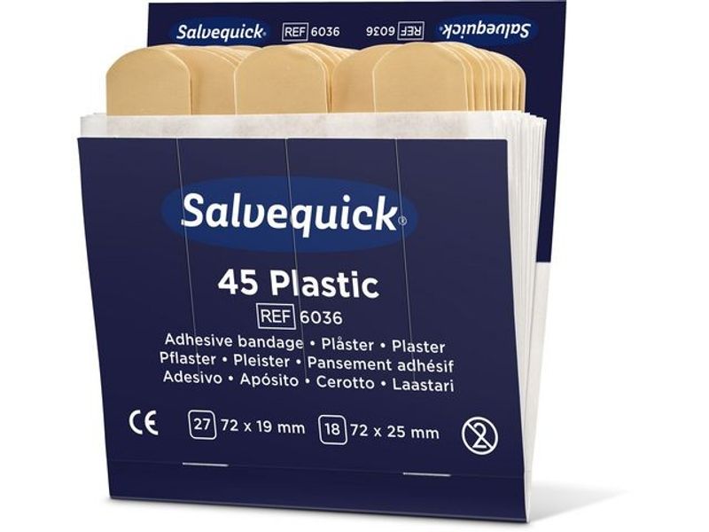 Plåster SALVEQUICK refill plast 45/fp