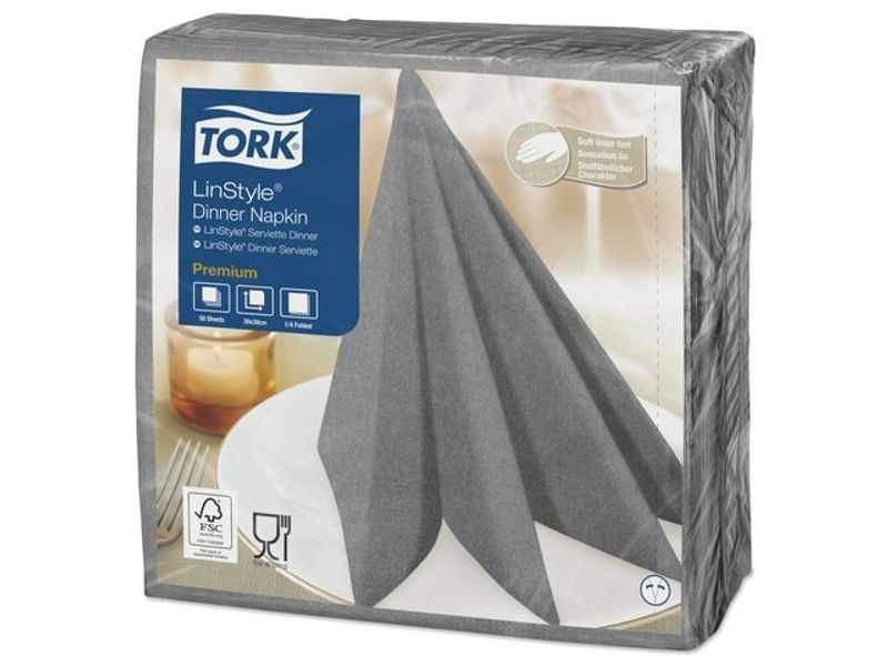 Servett TORK LinStyle grå 39x39cm  50/fp