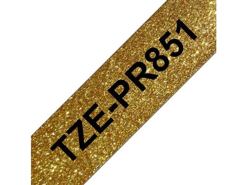 Tape BROTHER TZEPR851 24mm svart på guld