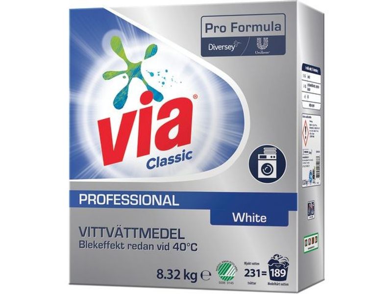 Tvättmedel VIA Pro Formula White 8,32kg