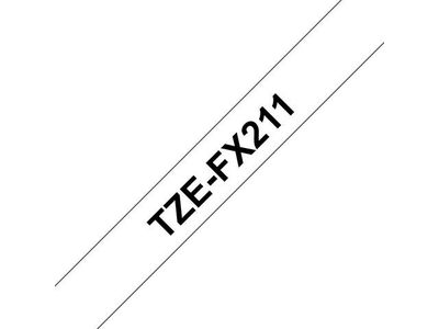 Tape BROTHER TZEFX211 6mm svart på vit