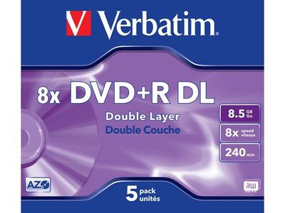 DVD+R VERBATIM 8,5GB Dual Layer 5/fp