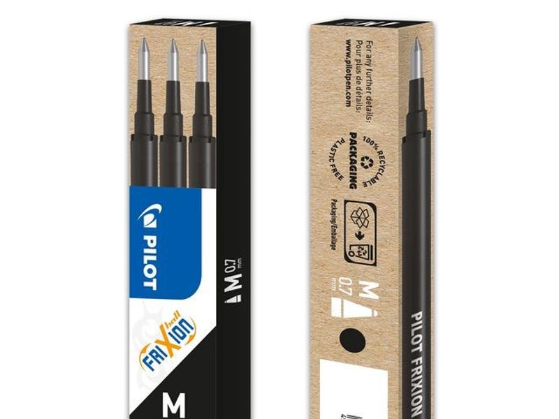 Refill PILOT Frixion 0,7mm svart 3/fp