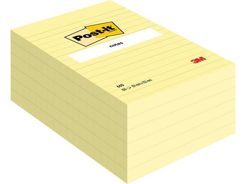 Notes POST-IT linjerat 102x152mm gul