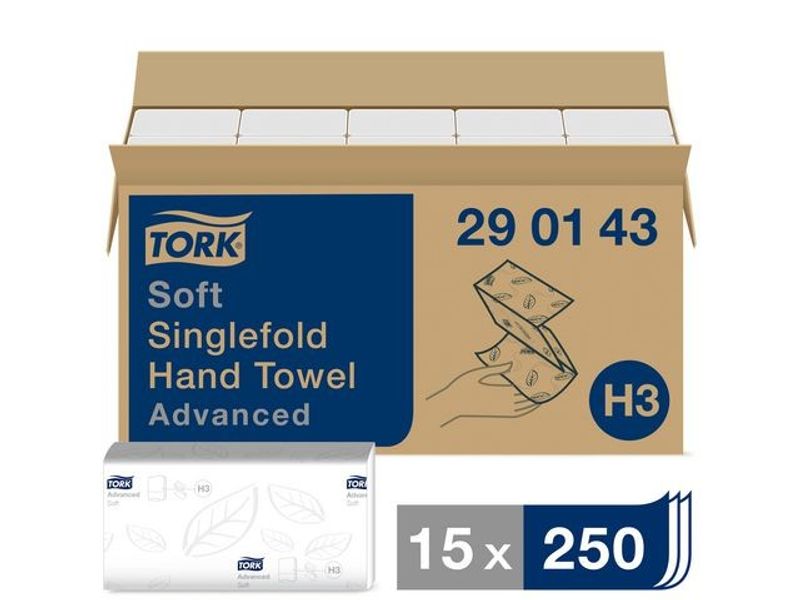 Handduk TORK Adv H3 2-lag vit 3750/fp