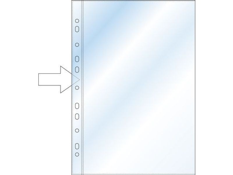 Plastficka A4 0,06mm öppen ryggsida