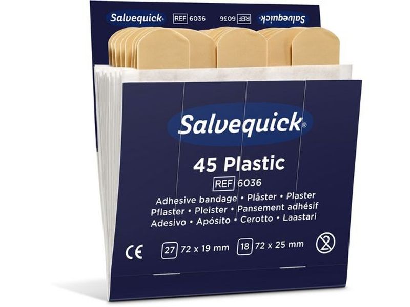 Plåster SALVEQUICK refill plast 45/fp