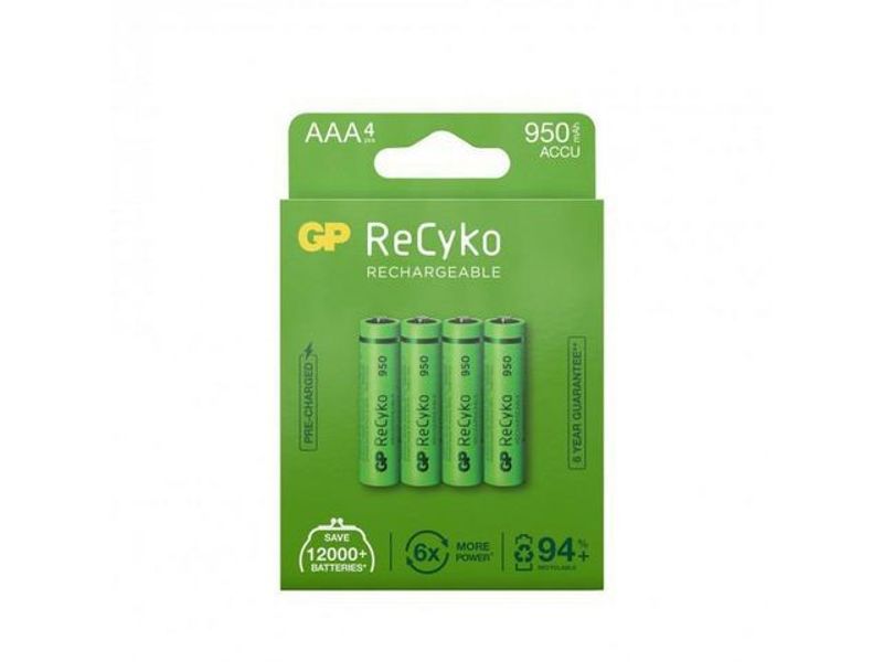 Batteri Laddbar GP Recyko 950 AAA 4/fp