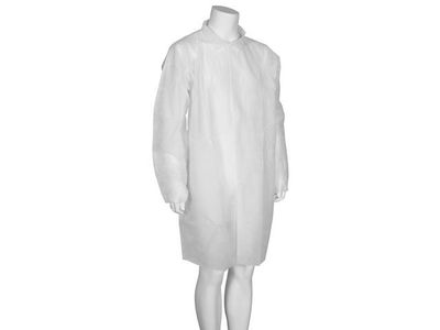 Besöksrock ABENA nonwoven vit L/XL 5/fp