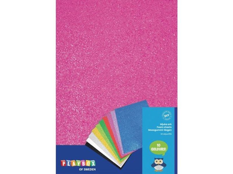 Mossgummi glitter 20x30cm 10/fp
