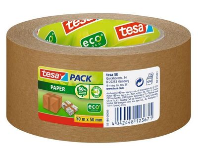 Packtejp TESA 57180 Papper 50mmx50m brun