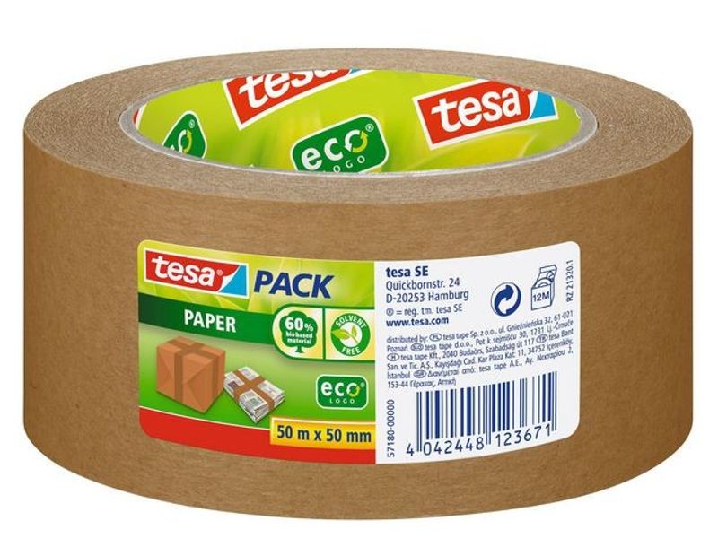 Packtejp TESA 57180 Papper 50mmx50m brun