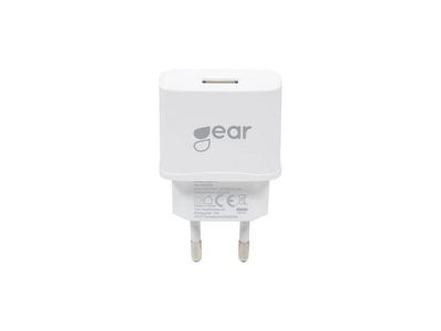 Laddare Vägg GEAR 1xUSB 1A vit