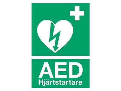 Skylt A4 Hjärtstartare AED