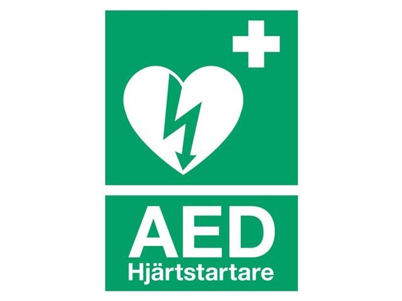 Skylt A4 Hjärtstartare AED