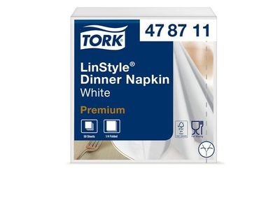 Servett TORK LinStyle 39x39cm vit 50/fp