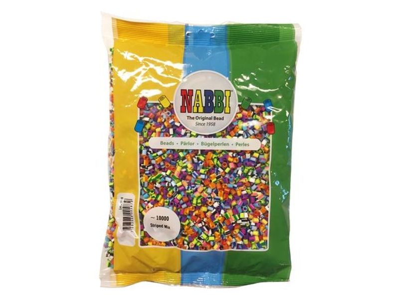 Nabbipärlor mix randiga 10000/fp