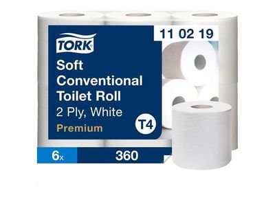 Toalettpapper TORK Pre T4 2-lag vit 6/fp