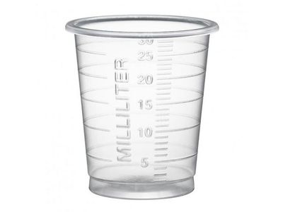 Medicinbägare Eco 30ml smal transp 90/fp