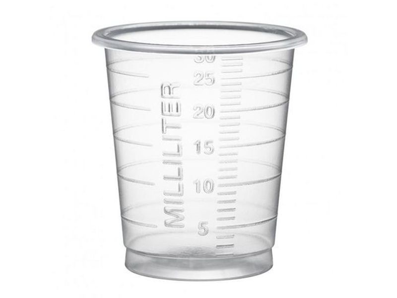 Medicinbägare Eco 30ml smal transp 90/fp