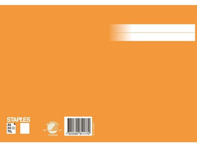 Skrivhäfte A5 olinjerat orange