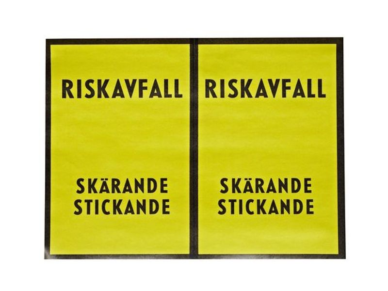 Etikett 'riskavfall' 150mmx100mm 100/fp