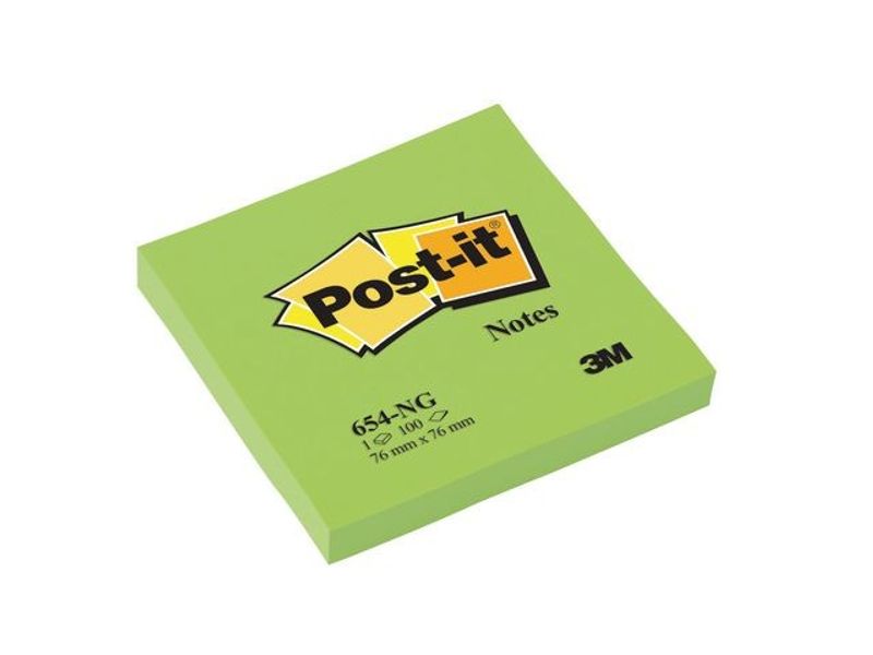 Notes POST-IT neon 76x76mm grön