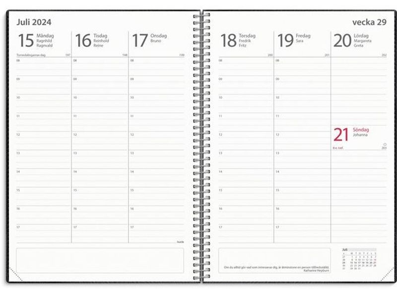 Kalender Study Twist svart A5 24/25