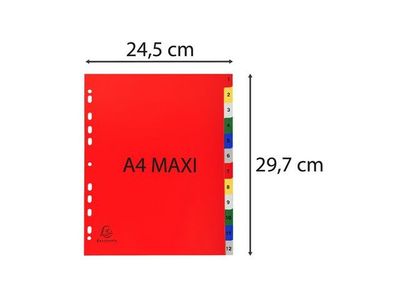 Plastregister EXACOMPTA PP A4+ 1-12 f.f