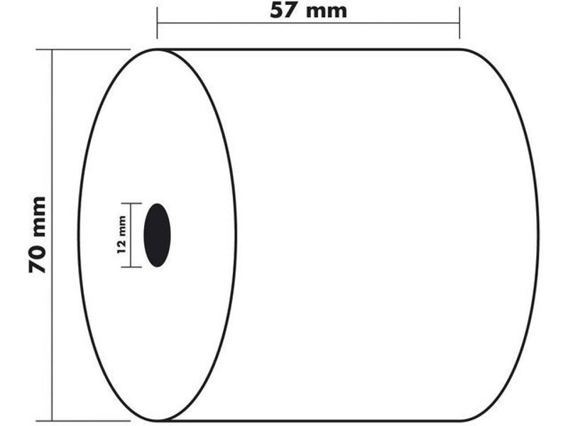 Kvittorulle 57x70x12mm 40m