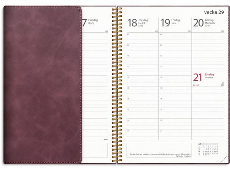 Kalender Study Twist burgundy A5 24/25