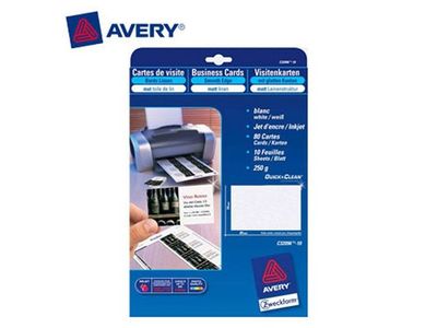 Visitkort AVERY laser 270g 85x54mm