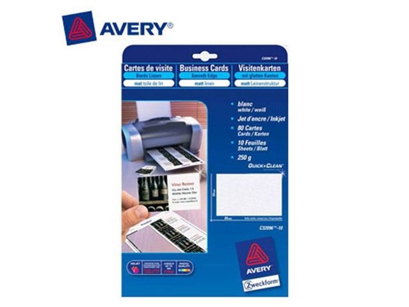 Visitkort AVERY laser 270g 85x54mm