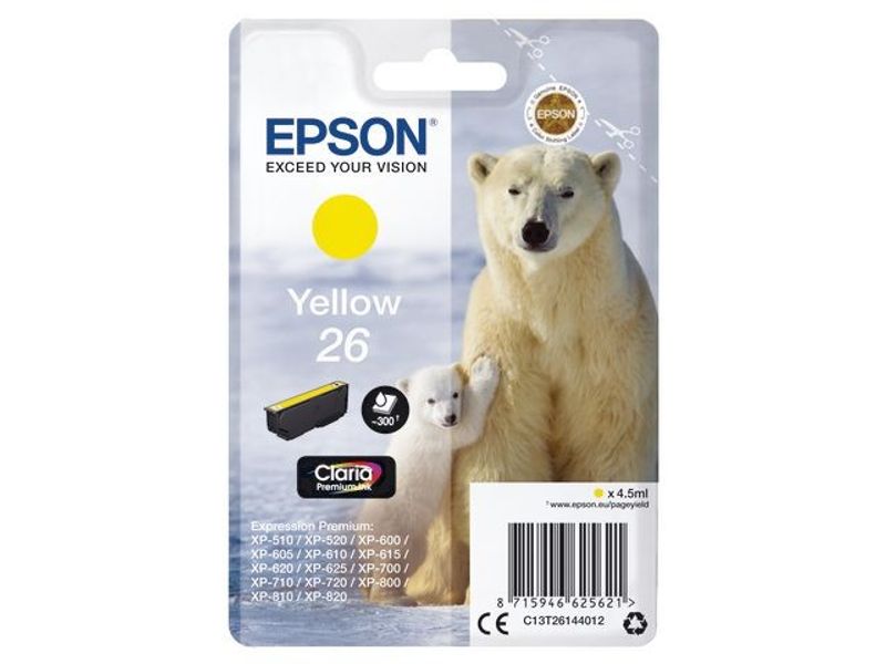 Bläckpatron EPSON C13T26144012 gul