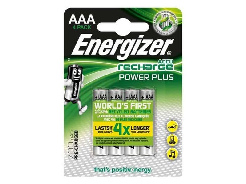 Batteri Laddbar ENERGIZER P-P AAA 4/fp