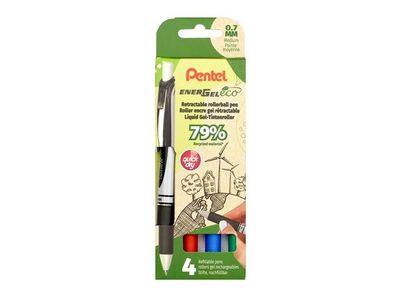 Gelpenna PENTEL Energel 0,7 s.färg 4/fp