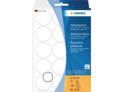 Etikett HERMA Allround 32mm vit 480/fp