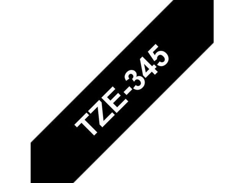 Tape BROTHER TZE345 18mm vit på svart