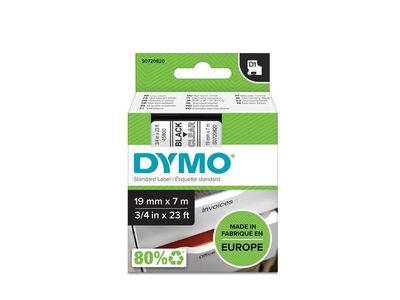 Tape DYMO D1 19mm svart på klar