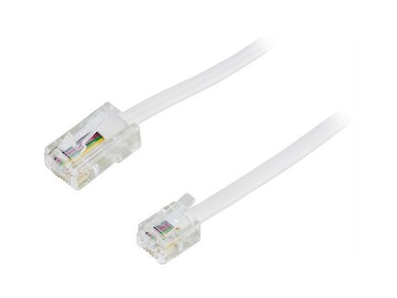 Telefonkabel DELTACO RJ45-RJ11 5m vit