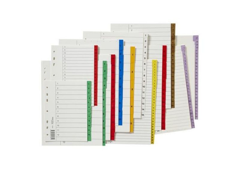 Pappregister BRIGHTOFF. 1-15 beige 10/fp