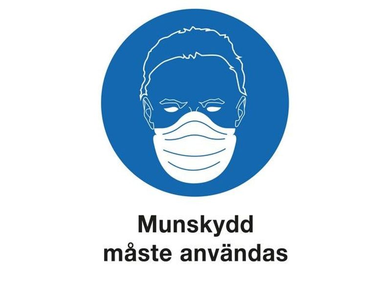 Skylt Använd Munskydd A4 Plast