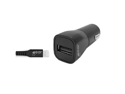 Laddare Bil GEAR 1xUSB 2,4A Lightning 1m